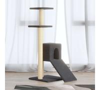 Cat Furniture Tree Sisal Scratching Posts 92 Cm light grey dark grey plush 35 cm