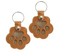 Cat Furs Keepsake Keyring | 2 Pc Leather Pet Cat Hair Memorial Keychains | Cute Cats Paw Furs Keepsake keychains | Dog Hair Whisker Teeth Collector Keyrings for Pet accessories