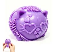 Cat Fuzz Ball Squishy, Fuzz Ball Stress Relief, Portable Anxiety Management Device, Soft Squeeze Balls for Focus Enhancement, Desktop Companion for Various Settings