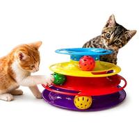Cat Games Interactive Play with Track 3 Levels 3 Balls with Rattles Spin Tower Balls with Rattles Toy Pets Catplay Sensory Stimulation Interactive Tower Multi Floor