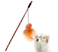 Cat Games Teaser | Halloween Cat Interactive Stick | Portable Pumpkin Ghost for Training, Boredom and Hunting Simulation