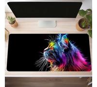 Cat Gaming Mouse Mat Black Large Mouse Pad 100 x 50cm XXL Mousepad Desk Mat Improved Precision and Speed Rubber Base for Stable Grip on Smooth Surfaces Table Pad PjY5441 R-3