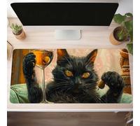 Cat Gaming Mouse Mat Black Large Mouse Pad 1200x600x3mm XXL Mousepad Desk Mat Improved Precision and Speed Rubber Base for Stable Grip on Smooth Surfaces Table Pad PjY8785 X-V