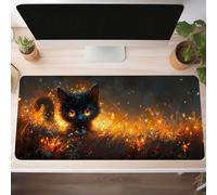 Cat Gaming Mouse Mat Black Large Mouse Pad 1600x800x3 mm XXL Mousepad Desk Mat Improved Precision and Speed Rubber Base for Stable Grip on Smooth Surfaces Table Pad PjY7121 6-2