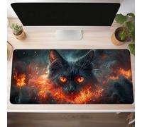 Cat Gaming Mouse Mat Black Large Mouse Pad 80 x 40cm XXL Mousepad Desk Mat Improved Precision and Speed Rubber Base for Stable Grip on Smooth Surfaces Table Pad PjY5943 3-9