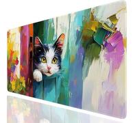 Cat Gaming Mouse Mat Blue Mouse Pad Large 900x300x3mm, Extended Waterproof Mousepad Smooth Cloth Surface Improved Precision And Speed, Desk Mat Non-Slip Rubber Base for Home Office Gaming GKuk-2174