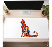 Cat Gaming Mouse Mat Yellow Large Mouse Pad 70 x 30cm XXL Mousepad Desk Mat Improved Precision and Speed Rubber Base for Stable Grip on Smooth Surfaces Table Pad PjY4063 B-4