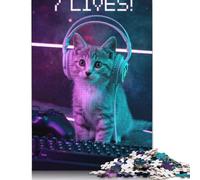 Cat Gaming Puzzles 1000 Piece Puzzles Jigsaw Puzzles for Adults Educational Game Challenge Toy 1000pcs (75x50cm)