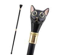 Cat Gentleman Kitten Walking Cane, Removable Two Piece Anti Slip Cane for Seniors People and Limited Mobility 36 In(Black)