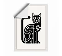 Cat Geometric Unframed Wall Art Print A3 (42×29.7cm), Wall Decor for Living Room, Bedroom, Office & Home, Art Gift