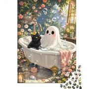 Cat Ghost Flowers 1000pcs Mini Puzzle For Family Challenging