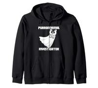 Cat Ghost Hunting Paranormal Investigator Purranormal Zip Hoodie