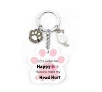 Cat Gifts for Women Acrylic Keyring Easter Gifts for Cat Lovers Gift for Women Easter Basket Fillers Cats Themed Gift foe Cats Mum Mother's Day Christmas