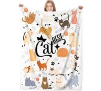 Cat Gifts for Women, Cat Mum Gifts for Cat Lovers Women Girls Mom Sister Grandma Wife, Crazy Cat Lady Gift, Cat Themed Throw Blanket Present for Christmas Valentine's Day Mother’s Day Birthday