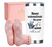 Cat Gifts for Women, Funny Cats Mum Gifts for Cat Lovers, 20oz Travel Tumbler Christmas Birthday Gift, Mother's Day Presents Set