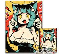 Cat Girl Eating Onigiri Jigsaw Puzzles for Adults 1000Piece Wooden Jigsaw for Parents Lovers Friends Age 14 1000 PCS(38x26cm)