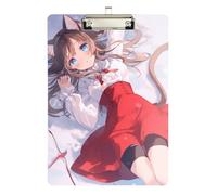 Cat Girl Red Anime clipboard Large Size Standard Hole for Nursing Student Trade Quest Size 9 x 12 Silver
