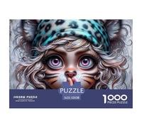 Cat Girl Whisper 1000 Pc Puzzle for Wall Decor - Cat Girl Shush Portrait Inch Suitable for Decompression And Wall Decor for Adults52x38cm/1000pcs