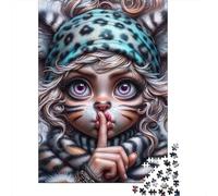 Cat Girl Whisper1000 Pieces Durable Cardboard Jigsaw Puzzle Adults Senior Puzzle Fans Cognitive Development Concentration Training Gift 38x26cm/1000pcs