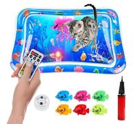 Cat Glow Pad, Glow Pad for Cats, 2025 Upgrade Lighted Water Mat for Cats with Fish Inside, Ocean Breeze Splashland for Pet with Motion-Triggered Light Effects (2pc)