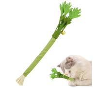 Cat Gnaw Toys for Kittens | Celery Silver-red Cat Toy with Bell | Pet Accessory For Home Movement Ground Game Travel Climbing Hunting Simulation Mental Stimulation