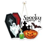 Cat Gnome Ornament Pumpkin & Bat Door Hangers Ghostly Scene Festive Halloween Hanging Ornaments For Your (C # 6, 35X35X1CM)