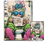 Cat Go Toilet JigsawPuzzle 1000 Pieces for Adults cardboard Jigsaw Puzzles for Adults Ideal DIY Decor & Brain Teaser Gift 26X38CM/10.23x14.96inch