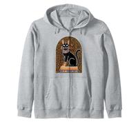 Cat Goddess Bastet Ancient Hieroglyphs Historian Zip Hoodie