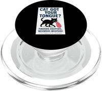 Cat Got Your Tongue? Black Kitten PopSockets PopGrip for MagSafe