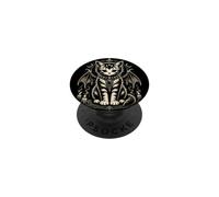 Cat Gothic Bat Wing Occult Moon Aesthetic Halloween Women PopSockets Adhesive PopGrip