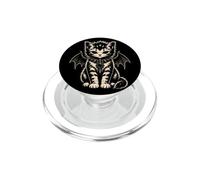 Cat Gothic Wing Occult Moon Aesthetic Halloween Women PopSockets PopGrip for MagSafe