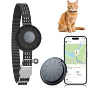 Cat GPS Tracker, Waterproof Pet Tracker for Cats, GPS Tracker Collar with Safety Elastic Buckle, Tractive GPS Cat Tracker Compatible with Apple Find My App (Only iOS), No Monthly Fee, Red