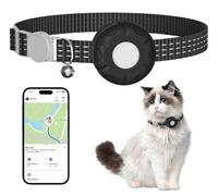 Cat GPS Tracker, Waterproof, Pet Tracker for Cats, Works with Any Collar,Compatible with Apple Find My App (Only iOS), No Monthly Fee, Black