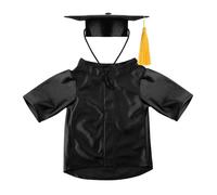 Cat Graduation Costume Dog Gown Set 2025 Adjustable Pet Cap with Tassel Washable for Dogs Cats Comfortable Ceremony Attire Perfect Holiday Halloween Black S