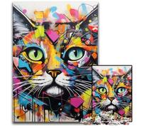 Cat Graffiti 1000 Pieces Puzzles for Adults cardboard Jigsaw Puzzles for Home Decor, Brain Training 26X38CM/10.23x14.96inch