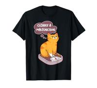 Cat Graphic Funny Overweight Kitty Scale Malfunction Caption T-Shirt