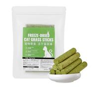 Cat Grass Food | 8 Sticks Cat Teething Sticks,Freeze-Dried Snack Time Treats, Flavored Teeth Cleaning Treats For Keeping Energetic