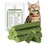 Cat Grass Teething Stick, Freezed Drying Cats Grass Sticks Snacks, Edible Kitty Treats for Teeth Cleaning and Hairball Removal (30g-cat grass)