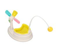 Cat Grass Toy, Cat Grass Basin Windmill Teaser Toy Prevent Overturning Colorful Anxiety Relief for Indoor (Yellow)