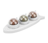 Cat Grass Wall Balls, Cleaning Plastic Teeth Ball of Chat Grass to Toys to Chew Versatile (White)