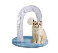 Cat Groomer, Kitties Arch Shedding Groomer Indoor Pets, Grooming Rubbing Post, Scratching Pad Massage Brush, Hair Remover Pet Toy, Ideal Head, Back for Kittens, 35x30x35cm