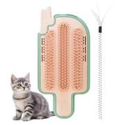 Cat Groomer, Wall Mounted Cat Brush, Soft Massage Comb with Catnip, Corner Scratcher for Kittens and Cats, Home Pet Grooming, Perfect for Reducing Shedding, 16.4 x 8.4 cm