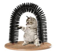 Cat Grooming Arch Cat Kitten Massaging and Scratching Pet Arch Self Grooming with Soft Comfortable Bristles Cat Hair Brush Cat Arch Groomer Massager Cat Scratching Toy Pad and Catnip