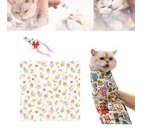 Cat Grooming Blanket Wrap, Magic Cat Swaddle Wrap for Nail Clipping, Pet Adhesive Restraint Cloth Anti-Scratch, Cats Restraint for Calming & Holding Cat Grooming Bag(#B,9.84 * 9.84inch(25 * 25cm))