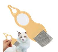 Cat Grooming Comb, Flea Comb With Magnifier, Pet Deshedding Hair Brush, Knots Removal, Comfortable Handle, Reduces Shedding Around The House, 6x15.8x0.4cm For Cats And Dogs