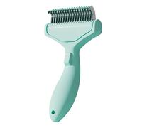 Cat Grooming Comb - Massage Grooming Curved Tool | High-Density Stainless Steel Hardware with Angled Bristle Geometry & Ergonomic Traction Grip for Long, Loose and Thick Coats