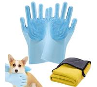 Cat Grooming Gloves | Silicone Gloves for Cat Hair Removal and Grooming | Anti-bite Limiting Hair Loss Puppy Home Shower Daily Bathroom Car Outdoor
