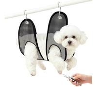 Cat Grooming Hammock-Bite Prevention Mesh Restraint Bag, Dog Nail Trimming Sling, Hanging Grooming Station, Secure Pet Body Holder, Breathable Lifting Harness, Reinforced S-hook Suspension | For Cats