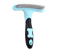 Cat Grooming Rake - Stainless Steel Unmatting Comb Rubber Handle Undercoat Tool Safe Brush for Long Pets
