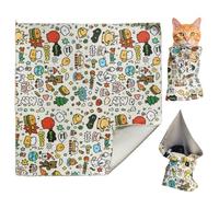 Cat Grooming Wrap, Cat Wrap for Cutting Nails, Cat Care Cloth, 55 x 55 cm, Cat Care Wrap, Self-Adhesive for Cats, Ear Cleaning, Teeth Brushing for Veterinarian, Travel, Home Use
